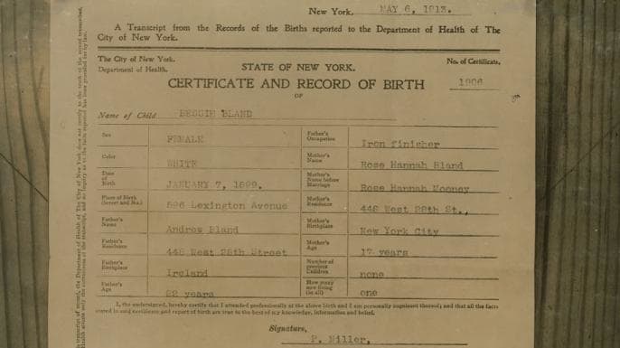 Certificate and record of birth